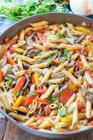 Steak fajita pasta